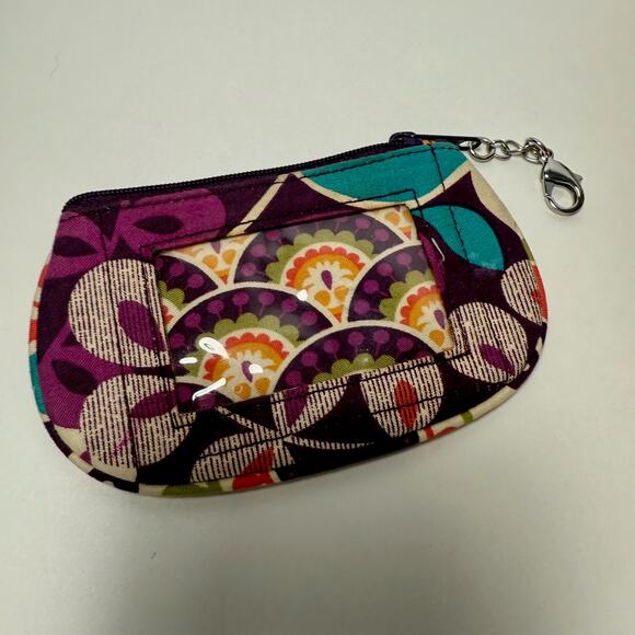 Vera Bradley Small Duffel Plum Crazy with ID Coin Purse - Picture 9 of 14